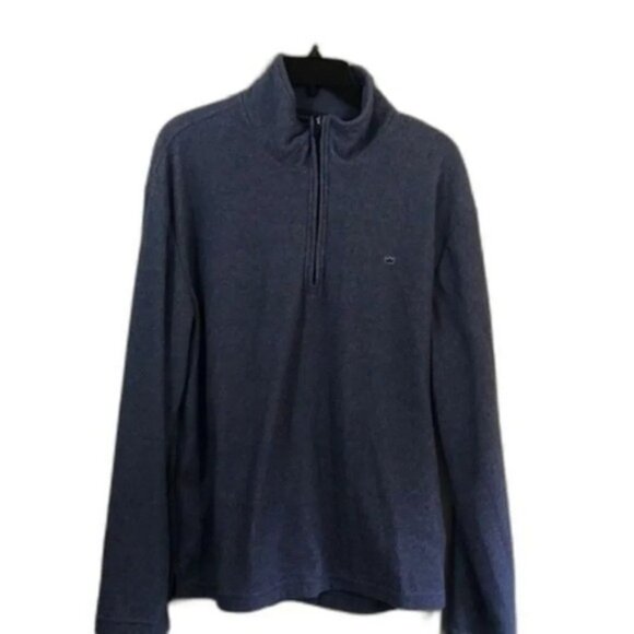 Crown‎ & Ivy Mens Pullover Sweater Quarter Zip Mock Neck Blue Casual - Picture 1 of 12